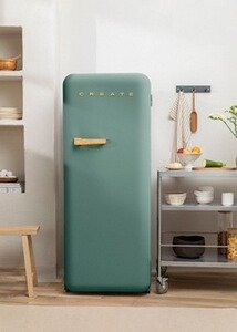 Réfrigérateur 1 porte Create FRIDGE RETRO 281L - Réfrigérateur rétro - Vert et bois – Image 2