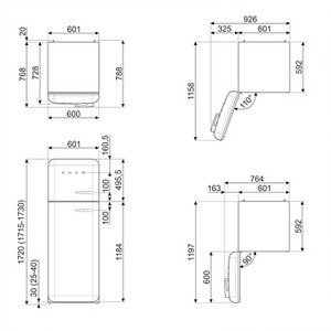Réfrigérateur congélateur en haut Smeg FAB30RBE6 – Image 8